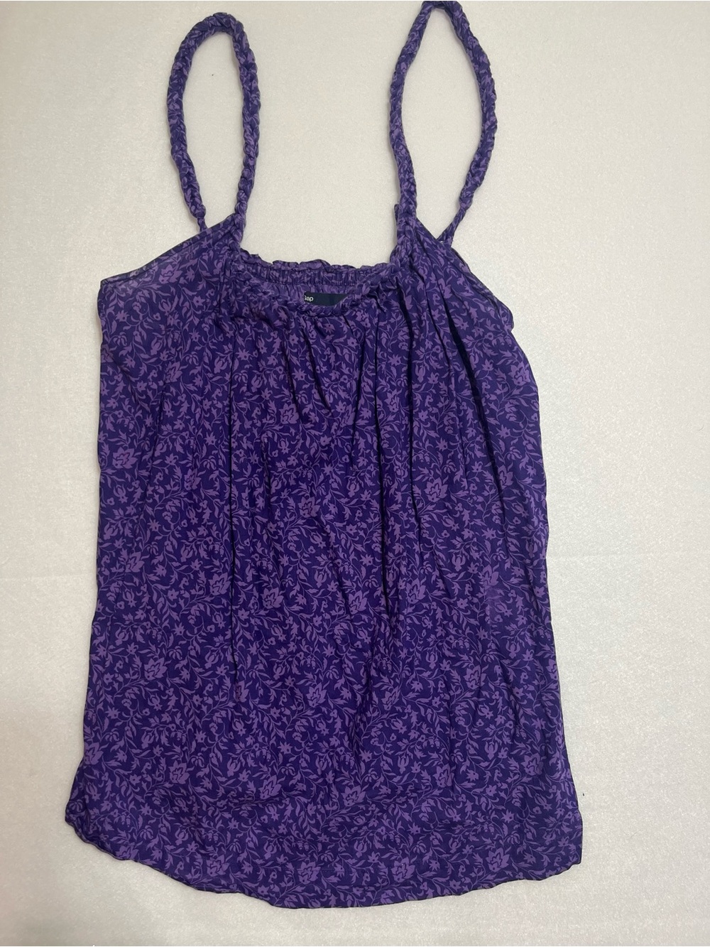 GAP Purple Floral Braided-Strap Camisole